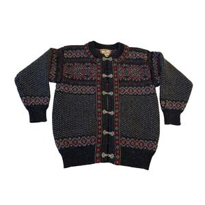 Dale Of Norway Wool Cardigan Sweater Womens Small Gray